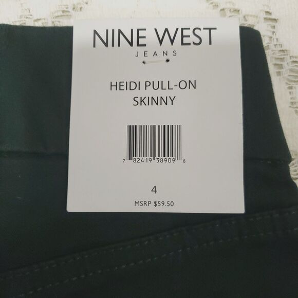 Nine West Women's Green, Heidi pull-on Skinny Yoga Stretch Twill Size 4 NWT - Picture 5 of 16